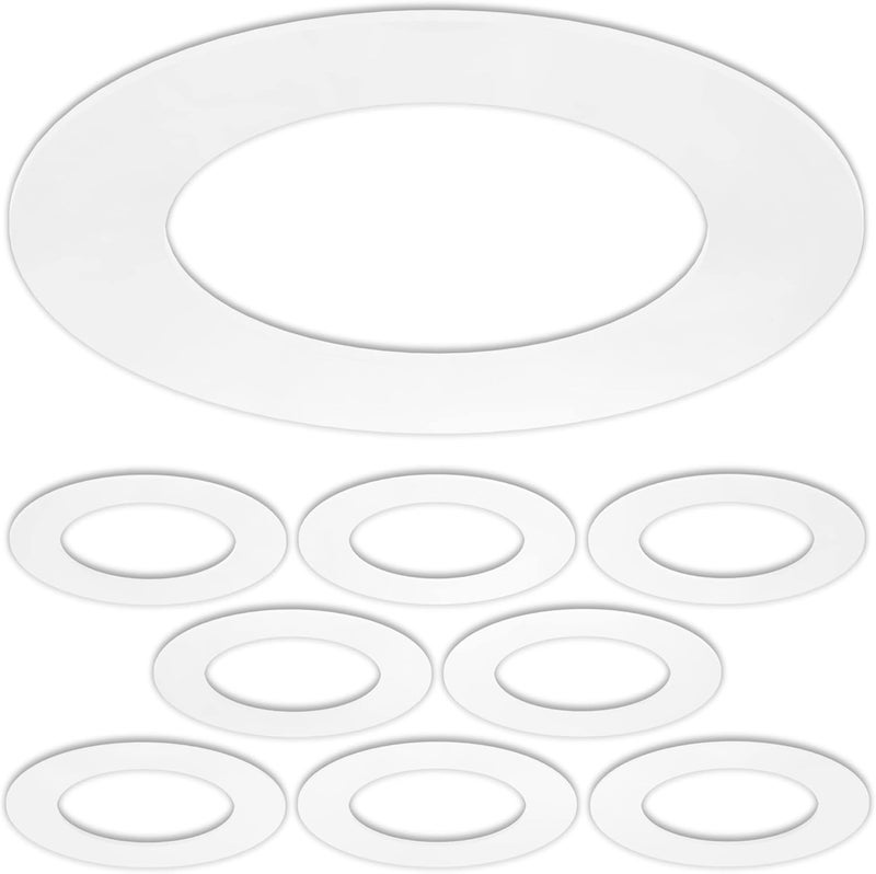 Lighting Labs 8 Pack Gloss White Goof Trim Ring for 4 Inch Recessed Can Lighting Down Light, Outer Diameter 6.7 inches, Inner Diameter 4.2 Inches - Image 1